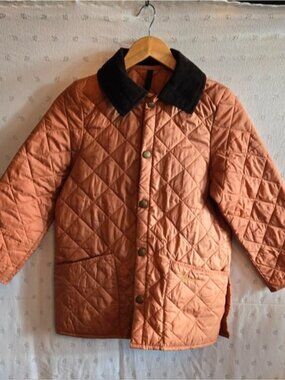 Barbour Kids Liddesdale Quilted Jacket - Warm Orange Size Large